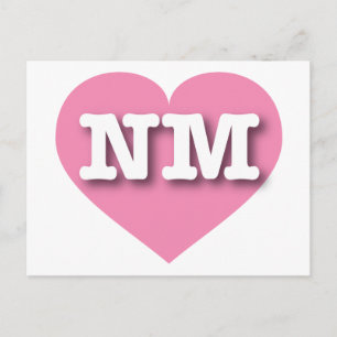 New Mexico Pink Heart - I Liebe NM Postkarte