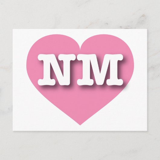 New Mexico Pink Heart - I Liebe NM Postkarte (Vorderseite)