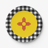 New Mexico Plate, Büffel kariert USA & Mexikanisch Pappteller (Vorderseite)