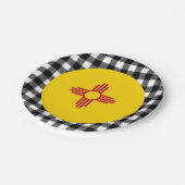 New Mexico Plate, Büffel kariert USA & Mexikanisch Pappteller (Schrägansicht)