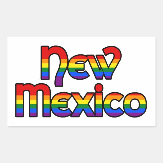 New Mexico Rainbow Text Stickers (Vorderseite)