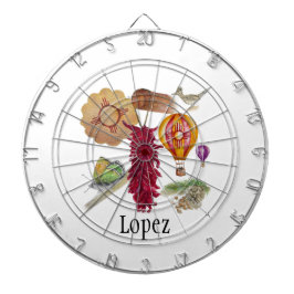 New Mexico Red Chile Pinõn Zia Hot Air Ballon Dartscheibe