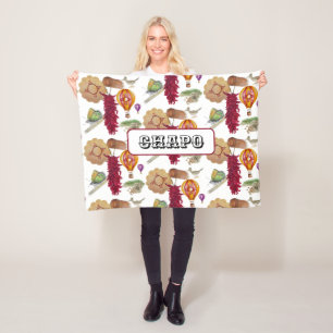 New Mexico Red Chile Pinõn Zia Hot Air Ballon Fleecedecke