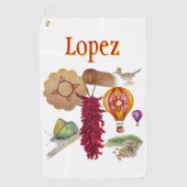 New Mexico Red Chile Pinõn Zia Hot Air Balloon  Golfhandtuch (Vorderseite)