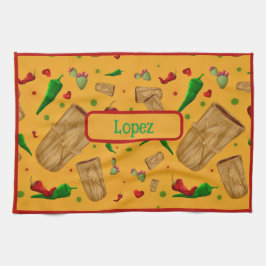 New Mexico Red & Green Chile Tamales Zia Nopales Geschirrtuch