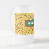 New Mexico Red & Green Chile Tamales Zia Nopales Mattglas Bierglas (Vorderseite Links)