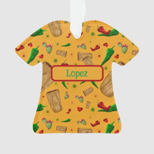 New Mexico Red & Green Chile Tamales Zia Nopales Ornament (Vorderseite)
