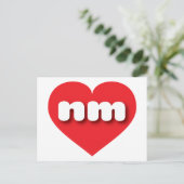 New Mexico Red heart - I Liebe nm Postkarte (Stehend Vorderseite)