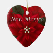 New Mexico Red Poinsettia Heart Keepake Ornament (Rechts)