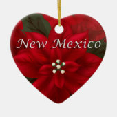 New Mexico Red Poinsettia Heart Keepake Ornament (Vorne)