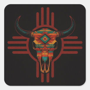 New Mexico Red Quadratischer Aufkleber