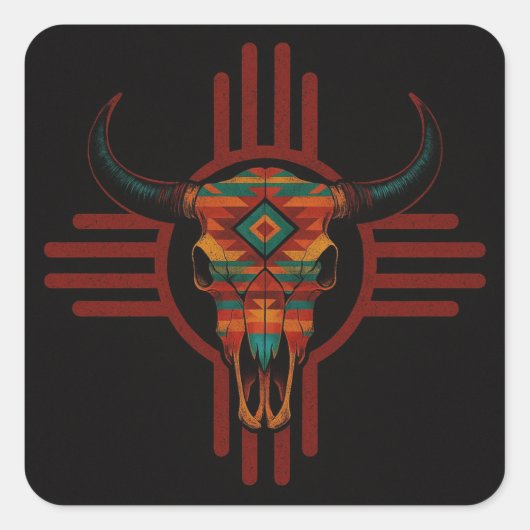 New Mexico Red Quadratischer Aufkleber (Vorderseite)
