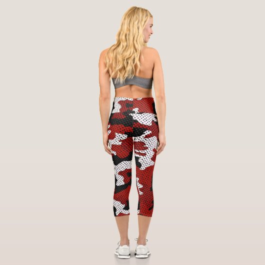 New Mexico Red & Silver Camo Printed  Capri Leggings (Rückseite)