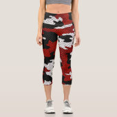 New Mexico Red & Silver Camo Printed Capri Leggings (Vorderseite)