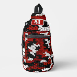 New Mexico Red & Silver Camo Printed Crossbody Bag