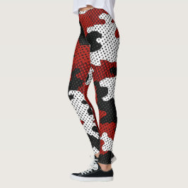 New Mexico Red & Silver Camo Printed  Leggings