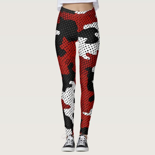 New Mexico Red & Silver Camo Printed Leggings (Vorderseite)