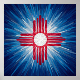 New Mexico Red White and Blue Poster