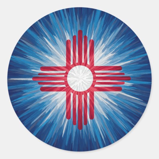 New Mexico Red White and Blue Runder Aufkleber (Vorderseite)