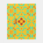 New Mexico Red Zia Türkise Feathers Fleecedecke (Vorderseite)