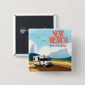 New Mexico Reiseplakat Button (Vorne & Hinten)