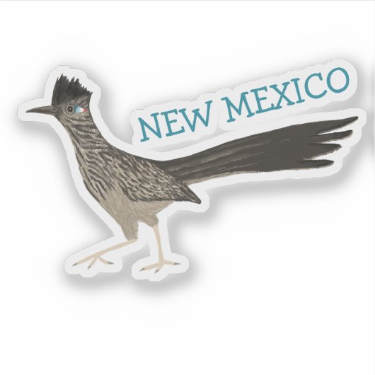 NEW MEXICO Roadrunner Bird Colocil Art Aufkleber (Vorderseite)
