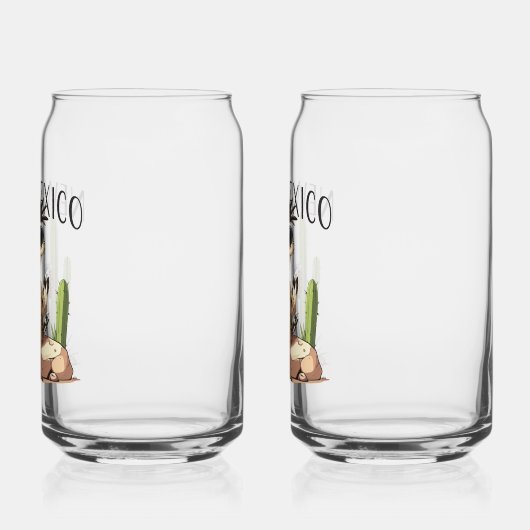 New Mexico Roadrunner having a beverage Dosenglas (Links)