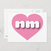 New Mexico rosa Herz - I Liebe nm Postkarte (Vorne/Hinten)