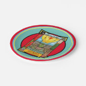 New Mexico Roswell Alien Funny Hot Air Ballon Zia Pappteller (Schrägansicht)