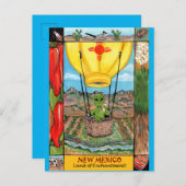 New Mexico Roswell Alien Funny Hot Air Ballon Zia Postkarte (Vorne/Hinten)