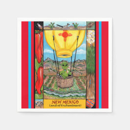 New Mexico Roswell Alien Funny Hot Air Ballon Zia Serviette