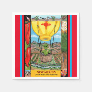 New Mexico Roswell Alien Funny Hot Air Ballon Zia Serviette