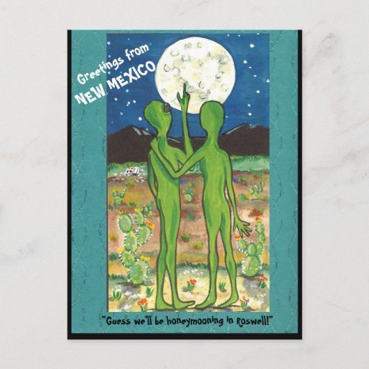 New Mexico Roswell Außerirdischen Spaß Designer Po Postkarte (Vorderseite)