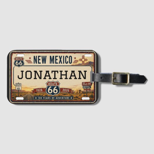 New Mexico Route 66 Centennial-Abenteuer Gepäckanhänger (Vorderseite (Horizontal))