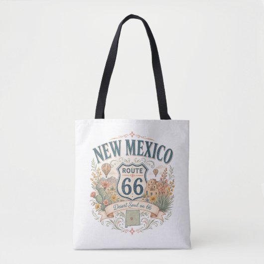 New Mexico Route 66 Desert Seele Boho Tasche (Vorderseite)