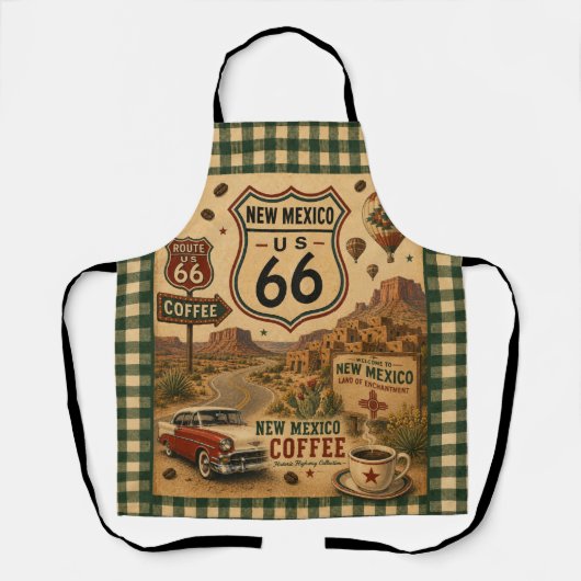 New Mexico Route 66 Enchanted Café Road Schürze (Vorderseite)