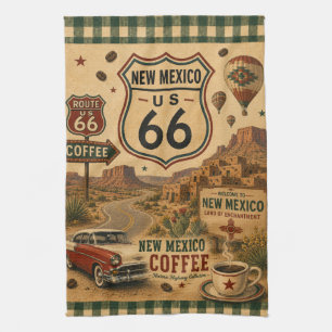 New Mexico Route 66 Enchanted Café Stil Geschirrtuch