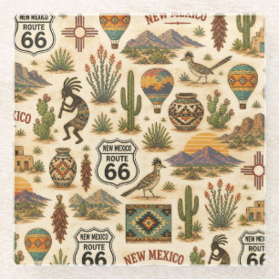 New Mexico Route 66 Trink Haltestelle Glasuntersetzer