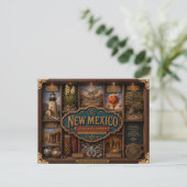 New Mexico Shadow Box 3D Figurine Staat Postkarte (Stehend Vorderseite)