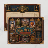 New Mexico Shadow Box 3D Figurine Staat Postkarte (Vorne/Hinten)
