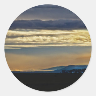 New Mexico Skyline Runder Aufkleber