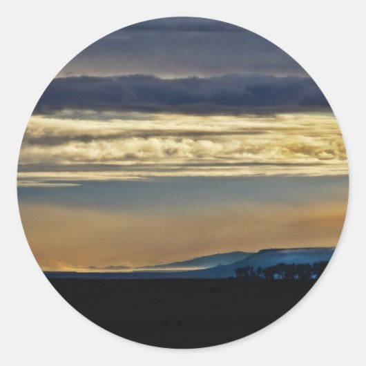 New Mexico Skyline Runder Aufkleber (Vorderseite)