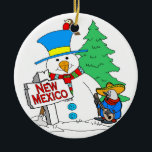 New Mexico Snowman Keramikornament<br><div class="desc">New Mexico Snowman</div>