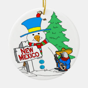 New Mexico Snowman Keramikornament