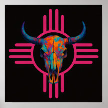 New Mexico Sonnen-Schädel Pink
