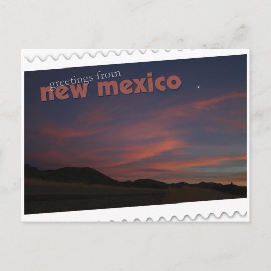New Mexico Sonnenuntergang Postkarte (Vorderseite)