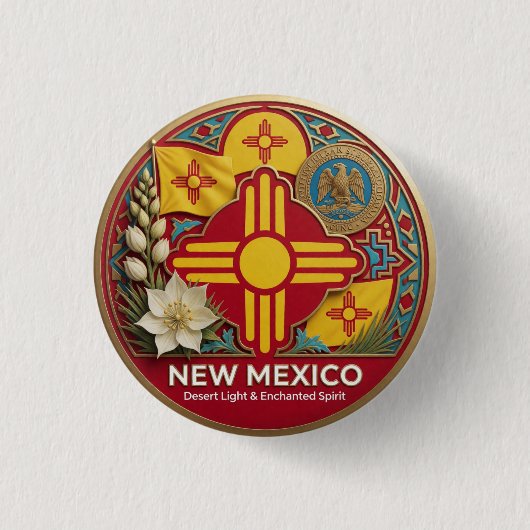 New Mexico Southwest State Erbe 🌵 Button (Vorderseite)