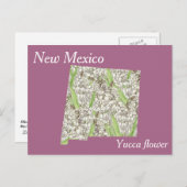 New Mexico Staat Blume Collage Map Postkarte (Vorne/Hinten)