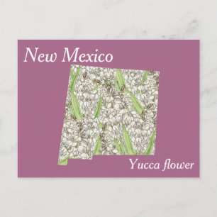 New Mexico Staat Blume Collage Map Postkarte