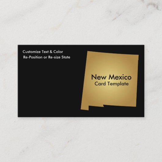 New Mexico Staat Business Card Metallisches Gold Visitenkarte (Vorderseite)